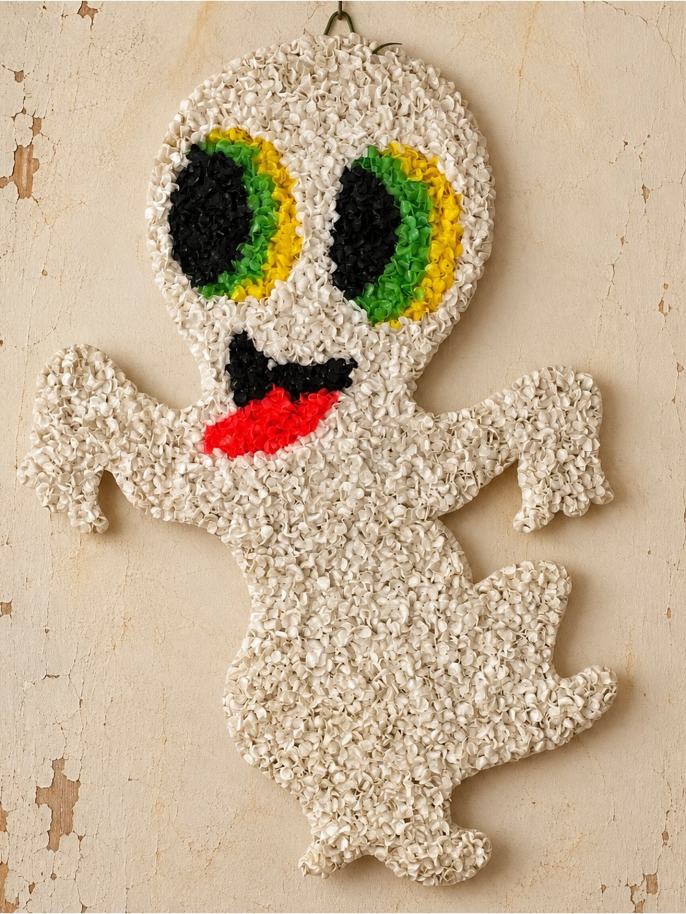 Vintage Kage Melted Plastic Popcorn Ghost Halloween Wall Decor 1970s